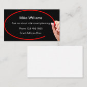 Financiële planning bij pensionering visitekaartje (Voorkant / Achterkant)