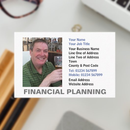 Financiële planning foto visitekaartje