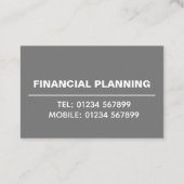 Financiële planning foto visitekaartje (Achterkant)