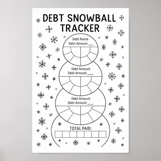 Financiële schuld Snowball Tracker Poster (Voorkant)