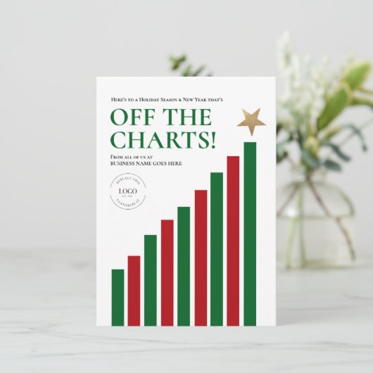 Financiële sector uit de hitlijsten Happy New Year Feestdagenkaart (Staand voorkant)