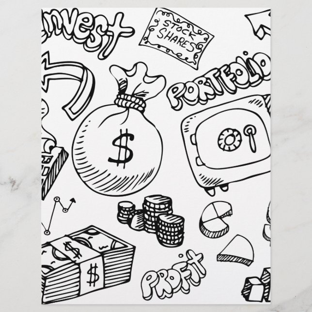 Financiële Symbool Doodle Set (Voorkant)