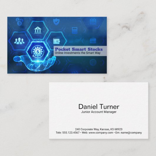 Financiële technologie voor internetbankieren visitekaartje (Voorkant / Achterkant)
