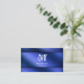 Financiële Visitekaartjes Blauwe Metallic (Staand voorkant)