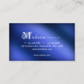 Financiële Visitekaartjes Blauwe Metallic (Achterkant)