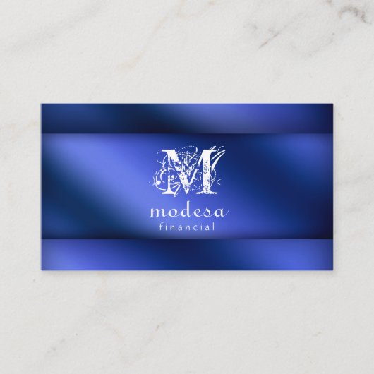 Financiële Visitekaartjes Blauwe Metallic (Voorkant)