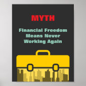 Financiële vrijheid betekent nooit meer werken poster (Voorkant)