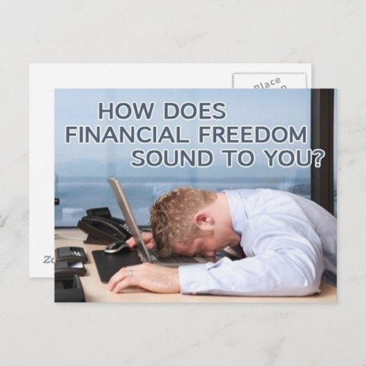 Financiële vrijheid - Briefkaart (Voorkant / Achterkant)