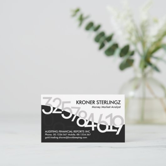 Financiële Wave Nummers Trading Visitekaartje (Staand voorkant)