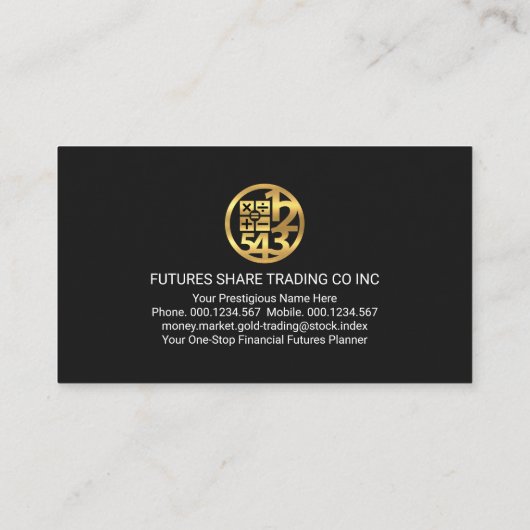 Financiële Wave Nummers Trading Visitekaartje (Achterkant)