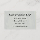 Financiën/Bankwezen Visitekaartje (Achterkant)