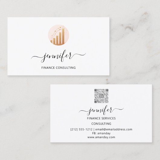Financiën Consulting Makelaar Accountant Bitcoins Visitekaartje (Voorkant / Achterkant)
