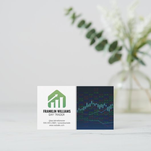 Financiën | Dagelijkse handel in aandelen Visitekaartje (Staand voorkant)