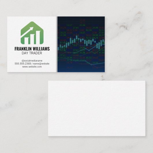 Financiën | Dagelijkse handel in aandelen Visitekaartje (Voorkant / Achterkant)