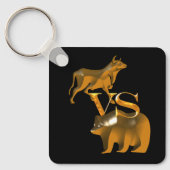 Financiën Gouden Beer Vs Stier Sleutelhanger (Voorkant)