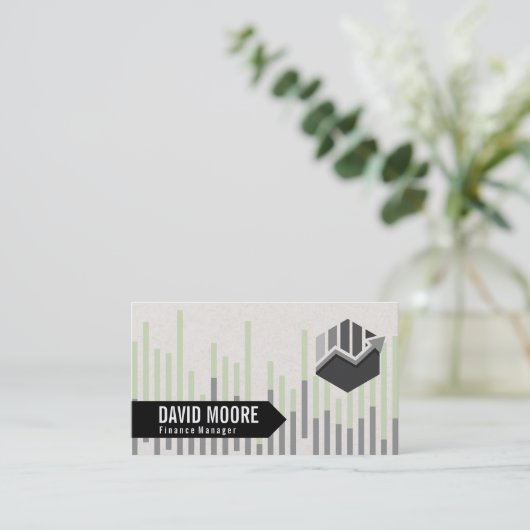 Financiën | Grafiekpictogram Visitekaartje (Staand voorkant)