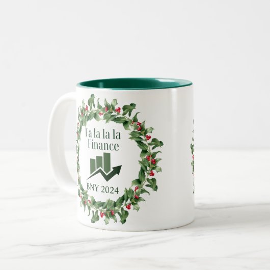 Financiën Kerst Ornament Tweekleurige Koffiemok (Voorkant links)