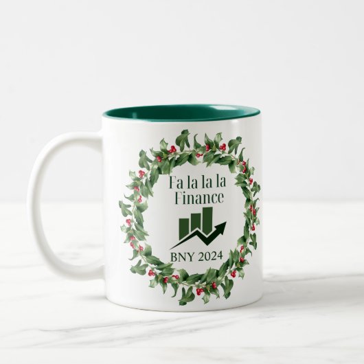 Financiën Kerst Ornament Tweekleurige Koffiemok (Links)