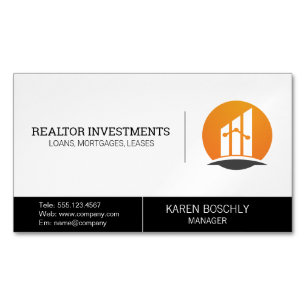 Financiën Logo   Vastgoedinvesteerder Magnetisch Visitekaartje