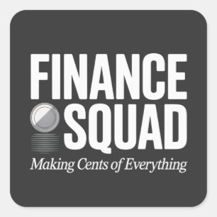 Financiën Team Moppen over Kantoorhumor Vette Typo Vierkante Sticker