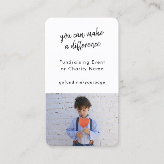 Financiering | Charity Event Donate Now Photo Card Visitekaartje (Voorkant)