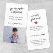 Financiering | Charity Event Donate Now Photo Card Visitekaartje