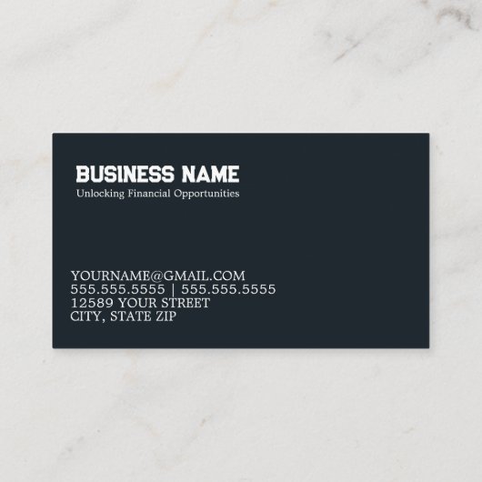 Financiering door investeringsbank contactkaartje (Achterkant)