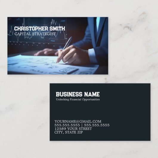 Financiering door investeringsbank contactkaartje (Voorkant / Achterkant)
