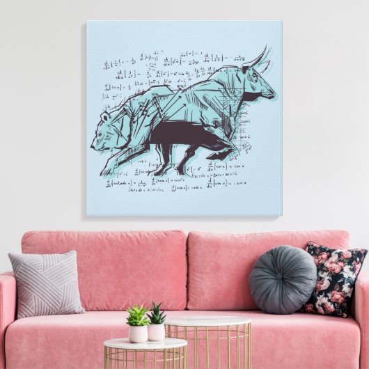 Financiering van aandelenmarktanalyse canvas afdruk (Insitu (Woonkamer))