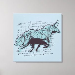 Financiering van aandelenmarktanalyse canvas afdruk