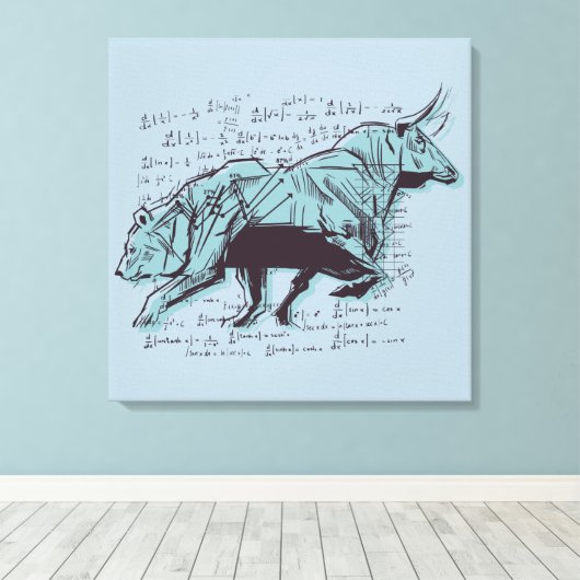 Financiering van aandelenmarktanalyse canvas afdruk (Insitu (Houten vloer))