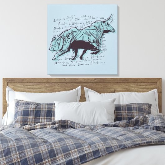 Financiering van aandelenmarktanalyse canvas afdruk (Insitu (Slaapkamer))