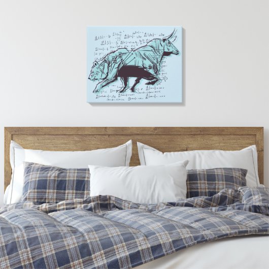 Financiering van aandelenmarktanalyse canvas afdruk (Insitu (Slaapkamer))