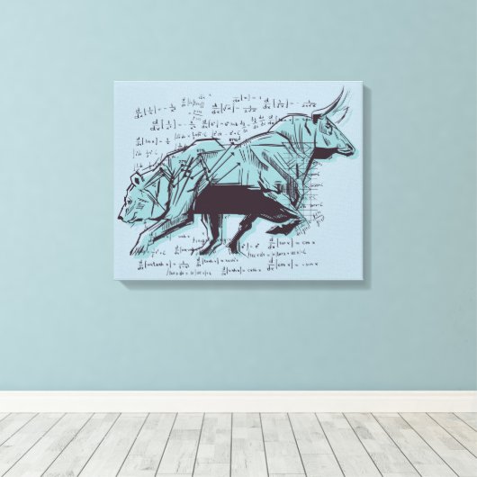 Financiering van aandelenmarktanalyse canvas afdruk (Insitu (Houten vloer))