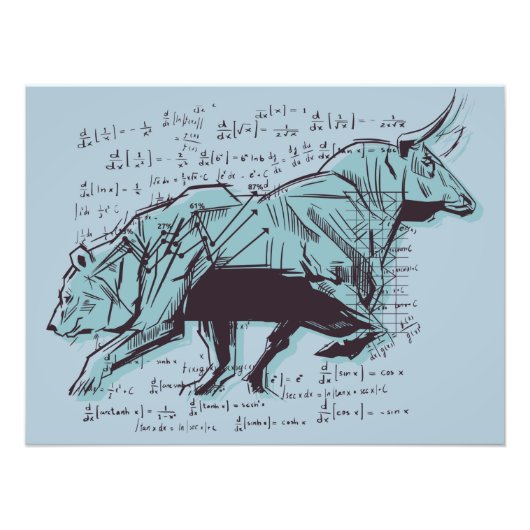 Financiering van aandelenmarktanalyse foto afdruk (Voorkant)