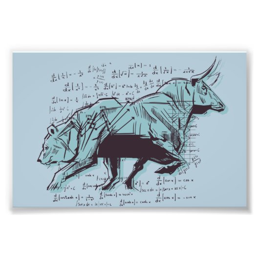 Financiering van aandelenmarktanalyse foto afdruk (Voorkant)