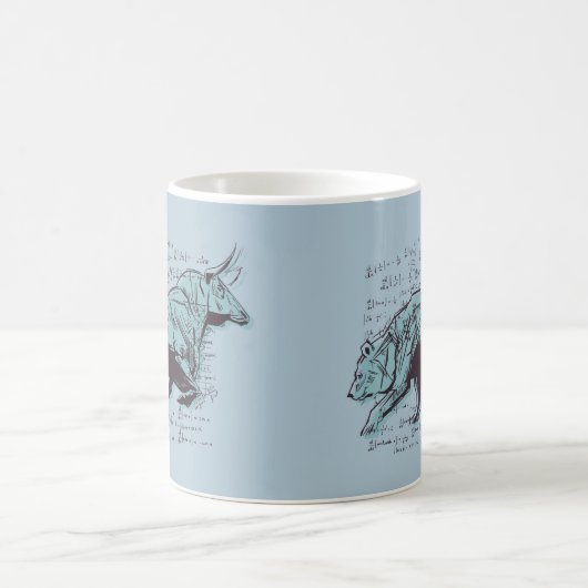 Financiering van aandelenmarktanalyse koffiemok (Center)