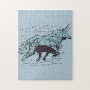 Financiering van aandelenmarktanalyse legpuzzel