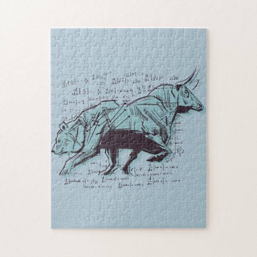 Financiering van aandelenmarktanalyse legpuzzel (Verticaal)