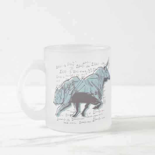 Financiering van aandelenmarktanalyse matglas koffiemok (Links)