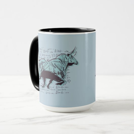 Financiering van aandelenmarktanalyse mok (Voorkant links)