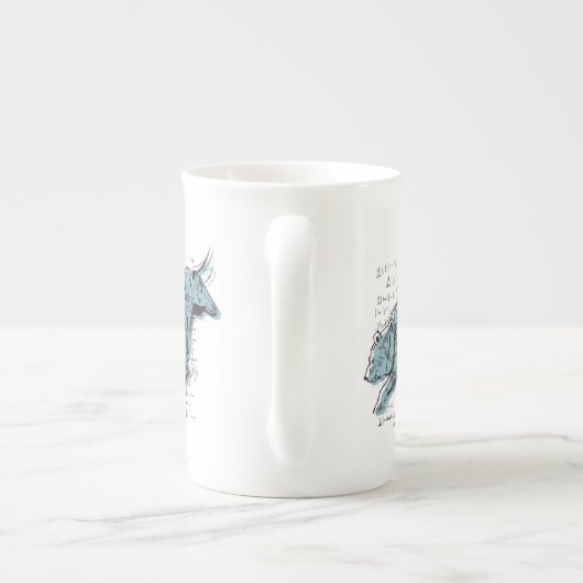 Financiering van aandelenmarktanalyse porselein kop (Achterkant)