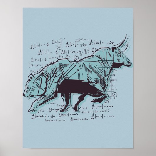 Financiering van aandelenmarktanalyse poster (Voorkant)