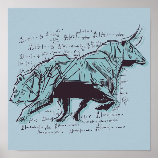 Financiering van aandelenmarktanalyse poster (Voorkant)