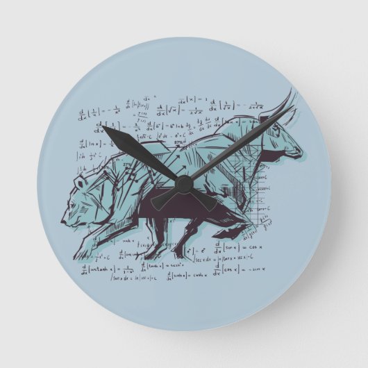 Financiering van aandelenmarktanalyse ronde klok (Voorkant)