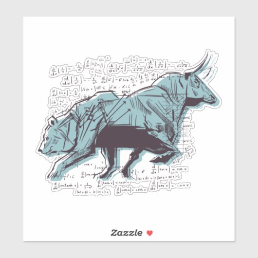 Financiering van aandelenmarktanalyse sticker (Vel)