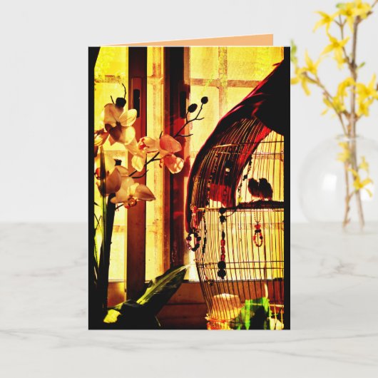 Finch Love Kaart (Gele Bloem)