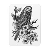 Finch op kersenbranche magneet (Verticaal)