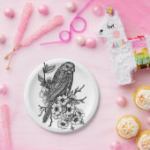 Finch op kersenbranche papieren bordje (Feest)