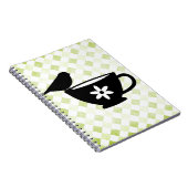 Finch op Teacup Silhouette Notitieboek (Rechterzijde)